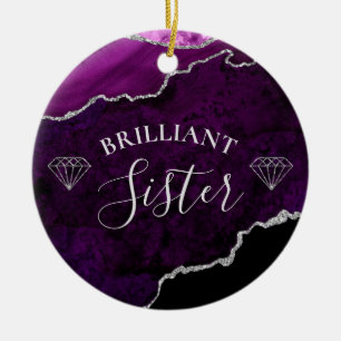 Moderne Paarse marmer Agate Brilliant Sister Keramisch Ornament