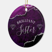 Moderne Paarse marmer Agate Brilliant Sister Keramisch Ornament (Links)