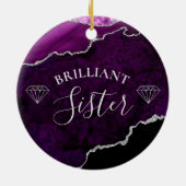 Moderne Paarse marmer Agate Brilliant Sister Keramisch Ornament (Achterkant)