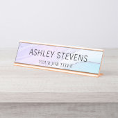 Moderne Paarse marmer Kantoor Bureau Naambordje (Voorkant)