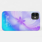 Moderne Paarse Meisjesachtige Abstracte Vlinder Na Case-Mate iPhone Case (Achterkant (horizontaal))