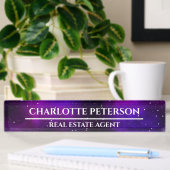 Moderne Paarse Melkweg Vastgoedmakelaar  Naambordje