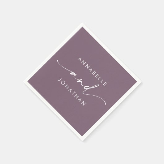 Moderne paarse minimal hedendaagse bruiloft servet (Hoek)