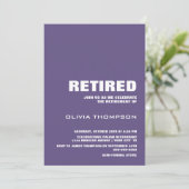 Moderne Paarse minimalistische pensioenpartij Kaart (Staand voorkant)