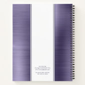 Moderne Paarse Monogram Business Notitieboek (Achterkant)