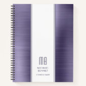 Moderne Paarse Monogram Business Notitieboek (Voorkant)