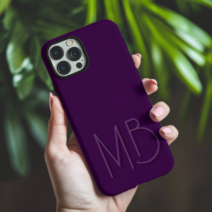 Moderne Paarse Monogram Eerste Letters Hedendaags iPhone 16 Pro Max Hoesje