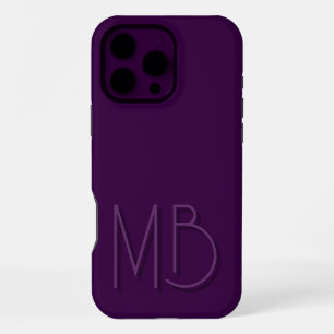 Moderne Paarse Monogram Eerste Letters Hedendaags iPhone 16 Pro Max Hoesje