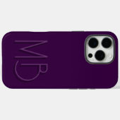 Moderne Paarse Monogram Initialen Hedendaags Case-Mate iPhone Case (Achterkant (horizontaal))