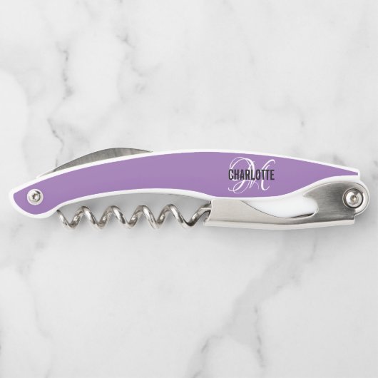 Moderne paarse monogram kurkentrekker (Achterkant)