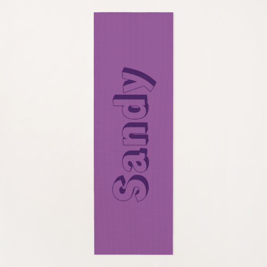 Moderne paarse monogram naam yogamat (Voorkant)