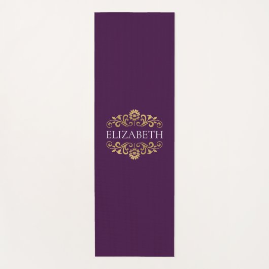 Moderne Paarse monogram werkout Yoga Mat (Voorkant)