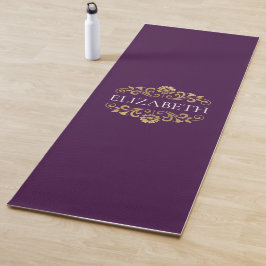Moderne Paarse monogram werkout Yoga Mat