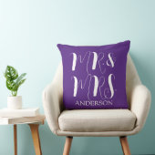 Moderne Paarse Mr en Mrs Script Trouw  Kussen (Stoel)