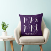 Moderne paarse Mr en Mrs Script trouw  Kussen (Stoel)
