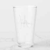 Moderne Paarse naam handschrift script Glas (Achterkant)