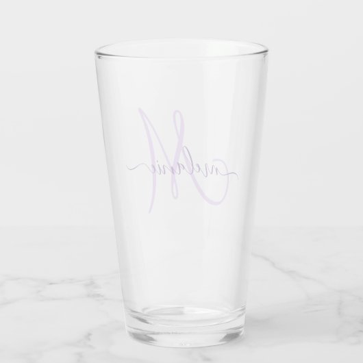 Moderne Paarse naam handschrift script Glas (Achterkant)