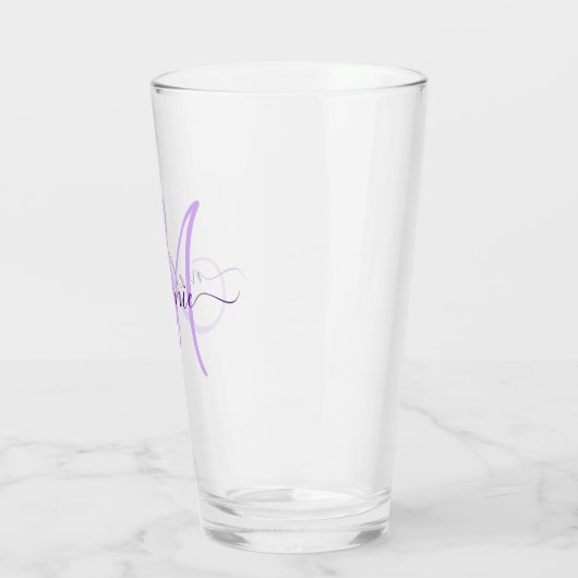 Moderne Paarse naam handschrift script Glas (Links)