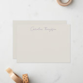 Moderne Paarse naam met handgeschreven script Notitiekaartje (Voorkant / Achterkant in situ)