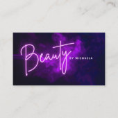 Moderne Paarse neon- en rooktechnici Visitekaartje (Voorkant)