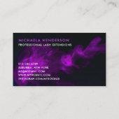 Moderne Paarse neon- en rookuitslag/Eyelash-uitbre Visitekaartje (Achterkant)