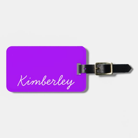 Moderne Paarse Neon Monogram Trendy Mode kleuren Bagagelabel (Voorkant horizontaal)