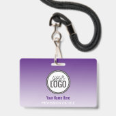 Moderne Paarse Ombre Professional Name Tag Badge (Voorzijde met lanyard)