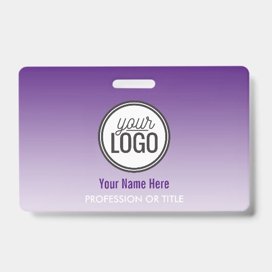 Moderne Paarse Ombre Professional Name Tag Badge (Voorzijde)