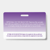 Moderne Paarse Ombre Professional Name Tag Badge (Achterkant)