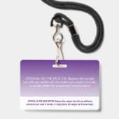 Moderne Paarse Ombre Professionele Naambadge Badge (Achterkant met lanyard)