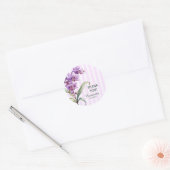 Moderne Paarse orchidee strepen bloemig dank u Ronde Sticker (Envelop)