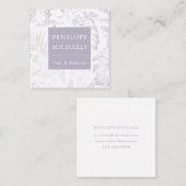 Moderne Paarse palm Leaf Print Vierkante Visitekaartje (Voorkant / Achterkant)