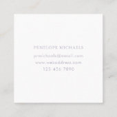 Moderne Paarse palm Leaf Print Vierkante Visitekaartje (Achterkant)