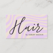 Moderne Paarse pastel Abstracte lijnen vet haar Visitekaartje (Voorkant)