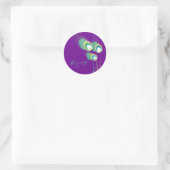 Moderne Paarse pauw bruiloft gunst Stickers (Tas)