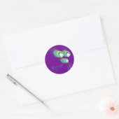 Moderne Paarse pauw bruiloft gunst Stickers (Envelop)