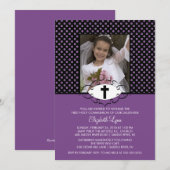 Moderne Paarse poka Dots First Community Inture Kaart (Voorkant / Achterkant)