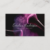 Moderne Paarse powder en penselen maken artiest Visitekaartje (Voorkant)