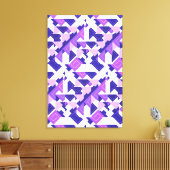 Moderne Paarse prisma Abstracte geometrische canva Canvas Afdruk (Insitu (Woonkamer))