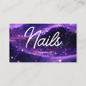 Moderne Paarse Professionele Kaart QR Code Nail Te Visitekaartje (Achterkant)