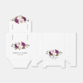 Moderne Paarse Pruim Blush Roze Bloemen Bruiloft Bedankdoosjes (Uitgevouwen)