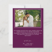 Moderne Paarse Pruim Blush Roze Bloemen Bruiloft Bedankkaart (Achterkant)