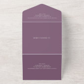 Moderne Paarse QR-code Elegante bruiloft All In One Uitnodiging (Buitenkant)