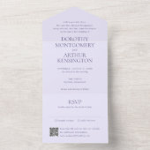 Moderne paarse QR-code elegante trouw All In One Uitnodiging (Binnen)