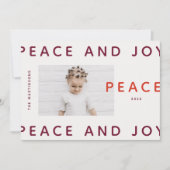 Moderne Paarse Rode Vrede en Vreugde Foto (Voorkant)