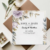 Moderne Paarse Roos Designer Bewaar de datum Save The Date
