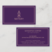 Moderne paarse roos goud notaris lening onderteken visitekaartje (Voorkant / Achterkant)