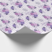 Moderne paarse roze bloempatroon cadeaupapier (Hoek)