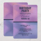 Moderne Paarse & Roze Draaiende Abstracte Verjaard Kaart (Voorkant / Achterkant)