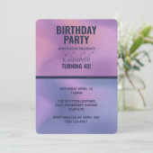 Moderne Paarse & Roze Draaiende Abstracte Verjaard Kaart (Staand voorkant)